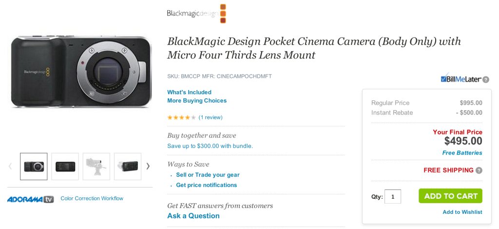 Blackmagic Pocket Cinema Camera 