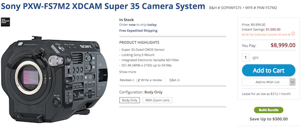 Sony FS7 M2 Sale Price